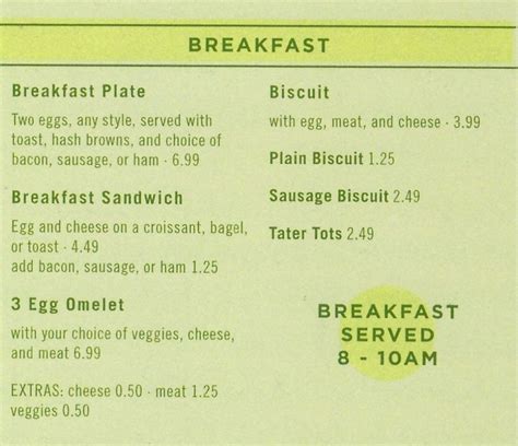 Foods Of All Nations - Breakfast Menu