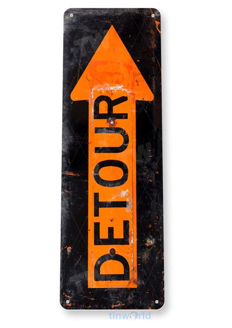 Rustic Detour Sign A323 Tinworld Street Signs