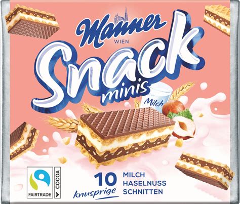 Manner Snack Minis Milch Haselnuss Packung Piccantino Onlineshop