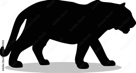 Bengal Tiger Silhouette, cute Bengal Tiger Vector Silhouette, Cute ...