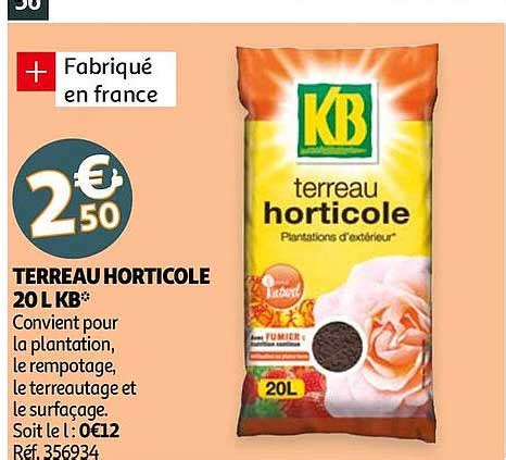 Promo Terreau Horticole 20 L Kb Chez Auchan ICatalogue Fr