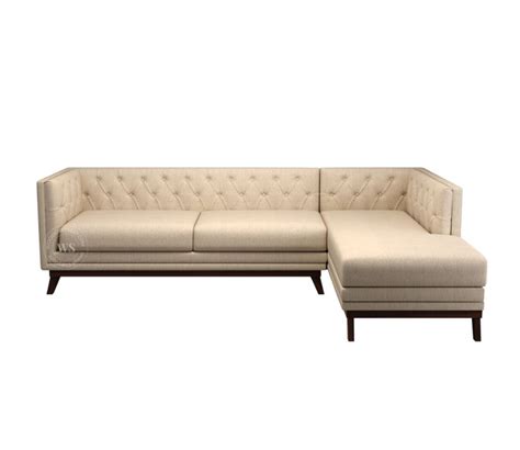 Buy Berlin L Shape Right Aligned Corner Sofa Cotton Jade Ivory At