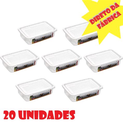 Kit 20 Marmitas Fitness 460ml Para Freezer E Microondas Potes Plásticos