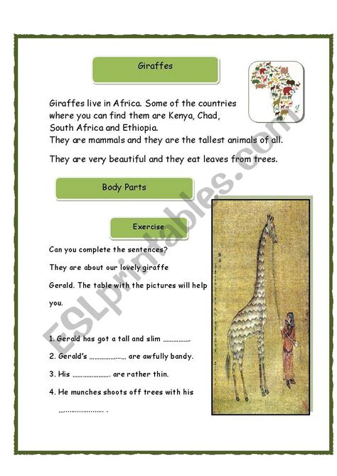 Giraffes Can´t Dance 3 Esl Worksheet By Maroemma