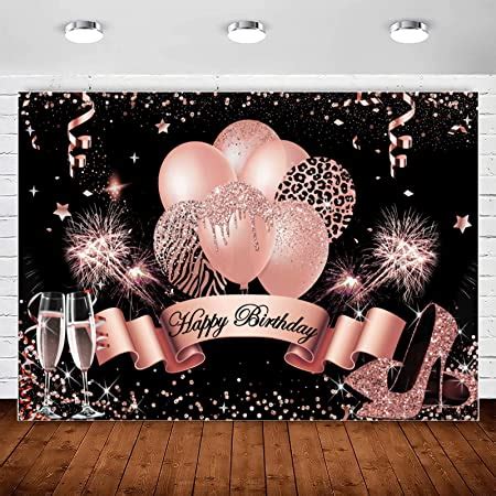 Amazon Inmemory Rose Gold Birthday Backdrop For Women Girls Happy