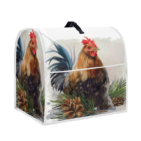 NETILGEN Pinecone Rooster Pattern Blender Covers Stand Mixer Coffee