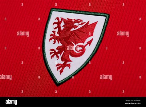 Close Up Of Wales National Football Team Kit Uefa Euro 2020 Stock