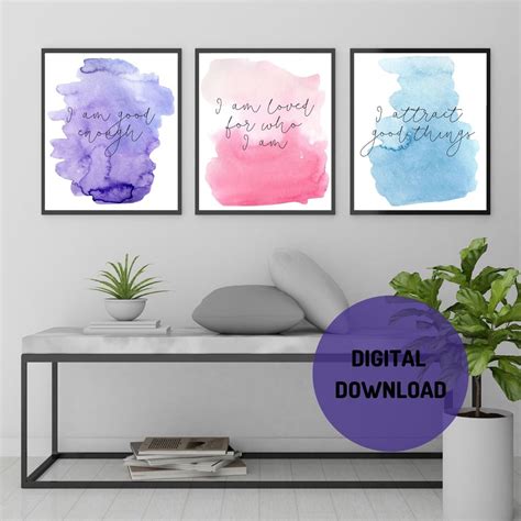 Positive Affirmation Printable Wall Art Watercolour Printable