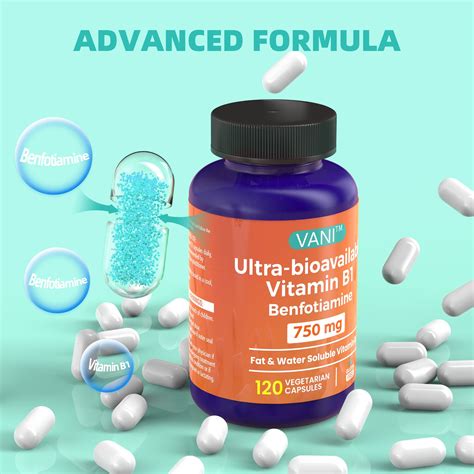 （2 Pack）vitamin B1 750mg With Benfotiamine 120 Capsules Fat And Water