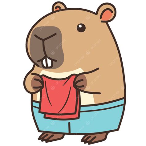 Cute Cartoon Capybara Wearing Cloth Vector, Capybara, Cartoon, Cute PNG ...