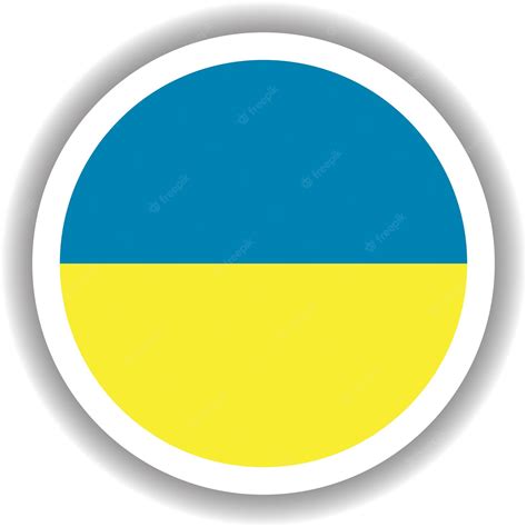 Premium Vector | Ukraine flag round shape