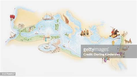 Illustrated Map Of Phoenician Empire And Trade Routes High-Res Vector ...