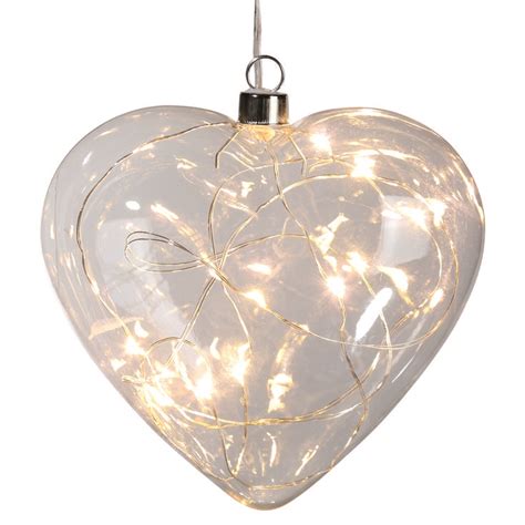 Led Hanging Glass Heart Light Heart Lights Glass Heart Heart Shaped