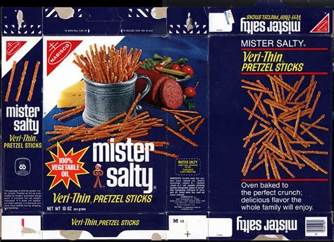 Nabisco Mister Salty Veri Thin Pretzel Sticks Snack Package Box