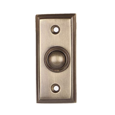 Wired Brass Doorbell Chime Push Button In Antique Brass Finish Vintage A29hardware