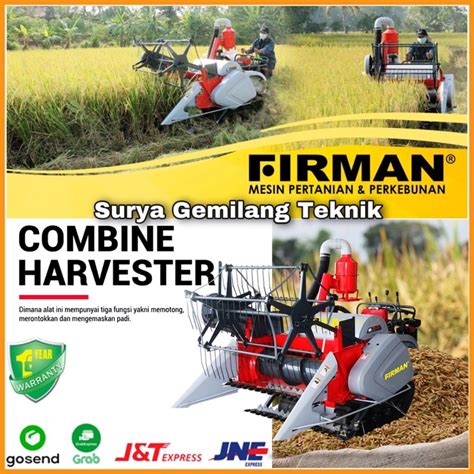 Jual Mesin Panen Padi Combine Harvester Firman Fch1207 Alat Panen Padi