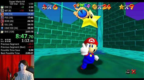 Super Mario 64 120 Star Speedrun In 1 58 01 Emu Youtube