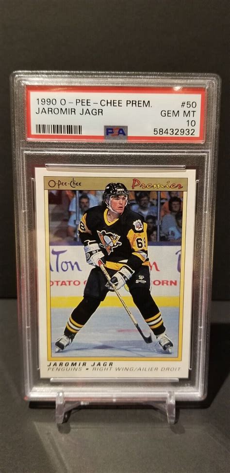 1990 91 O Pee Chee Premier Jaromir Jagr Rookie RC 50 PSA 10 GEM MINT