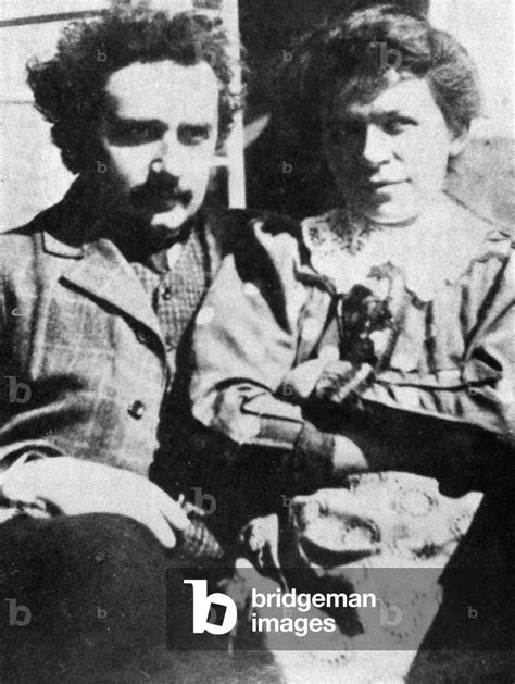 Albert Einstein With His First Wife Mileva Einstein Martic B W