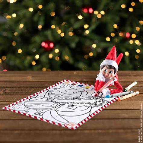 Printable Elf On Shelf Coloring Pages