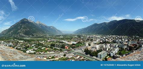 Panorama Martigny, Switzerland Stock Photo - Image of mountains, castle: 15762040