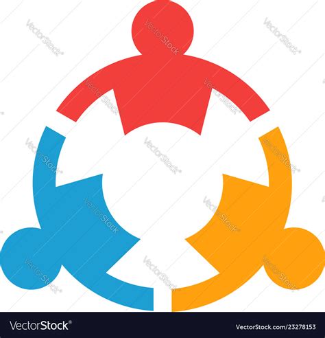 Three group of teamwork people logo design Vector Image