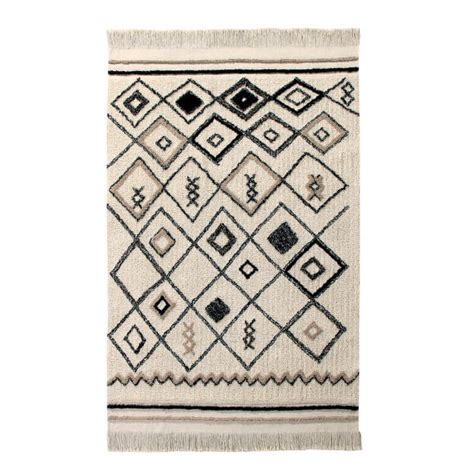 Tapis En Coton Lavable En Machine Beige Bereber Ethnic Lorena Canals