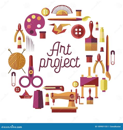 Creative Art Project Vector Poster For DIY Handicraft And Handmade