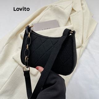 Lovito Casual Plain Chain Small Shoulder Bag For Women LNA09129 Hot