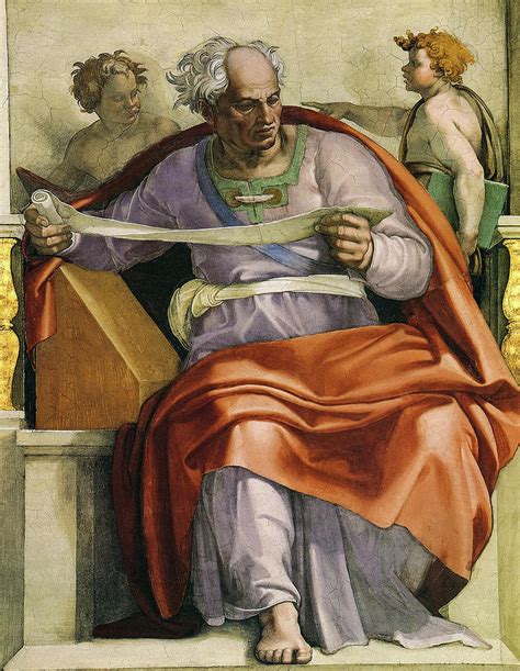 The Prophet Joel Sistine Chapel Painting By Michelangelo