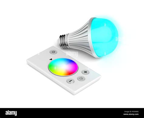 Remote control and LED bulb Stock Photo - Alamy