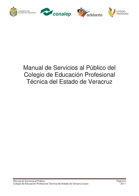 Pdf Manual De Servicios Al P Blico Del Colegio De Educaci N