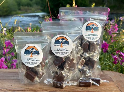 Chocolate Sea Salt Caramels 25pc Bag Cascade Caramel