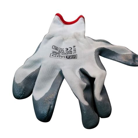 CE White And Grey PU Coated Safety Gloves Size Free Size At Rs 35