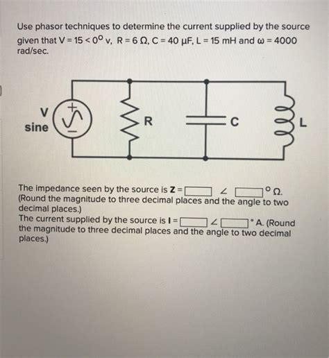 Solved Use Phasor Techniques To Determine The Current Chegg