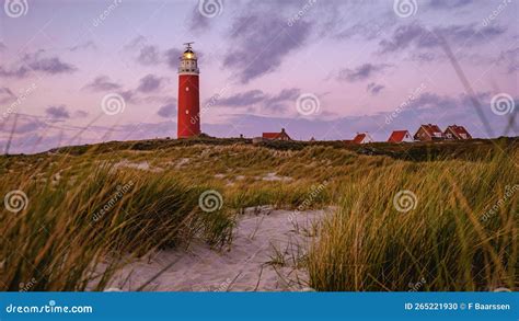 Texel Lighthouse during Sunset Netherlands Dutch Island Texel Holland Stock Photo - Image of ...