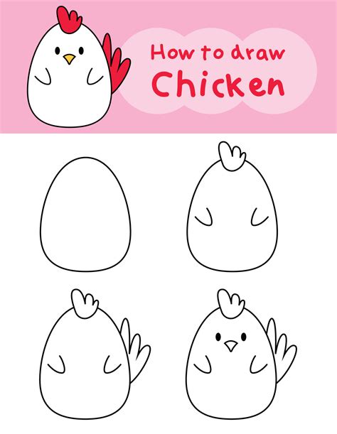 How To Draw A Chicken Step By Step