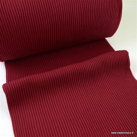 Tissu Jersey Bord C Te Tubulaire C Tel Bordeaux Oeko Tex