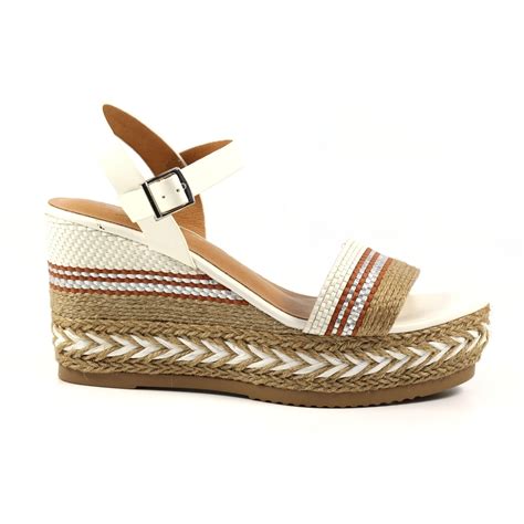 Alicante White Wedge Sandal Ladies Sandals From Lunar Shoes Uk