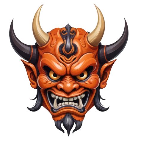 Japanese Oni Mask Illustration Created By Ai 44022727 Png