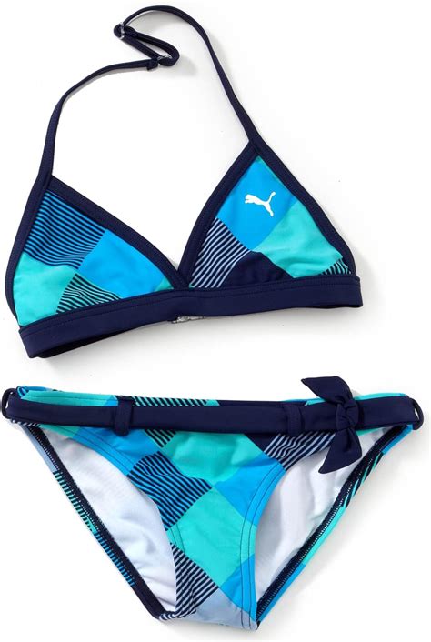 PUMA Mädchen Bikini Jamaica Check Halterneck Amazon de Bekleidung