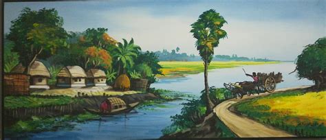 Village of Bangladesh Painting by Nanjiba Rahman - Fine Art America