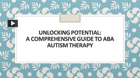 Ppt Aba Autism Therapy Powerpoint Presentation Free To Download Id 982ec2 Yzfiz