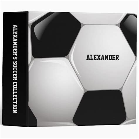 Customizable Football Soccer Ball 3 Ring Binder