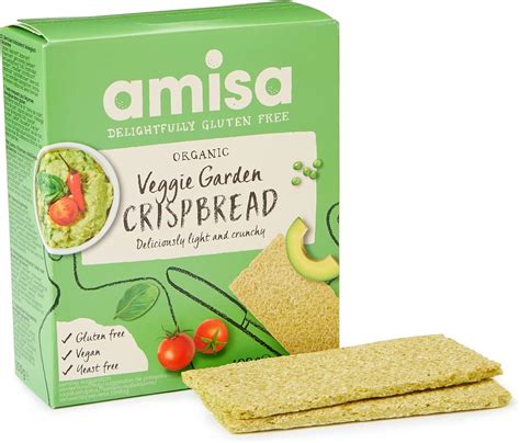 Amisa Organic Crispbread Veggie Garden Gluten Free 100g Amazon Co Uk