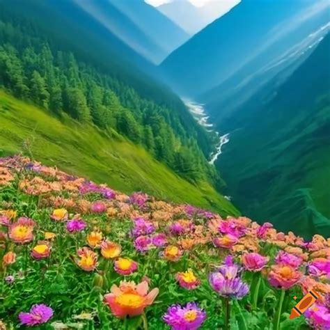 Colorful Flower Valley In Himachal On Craiyon