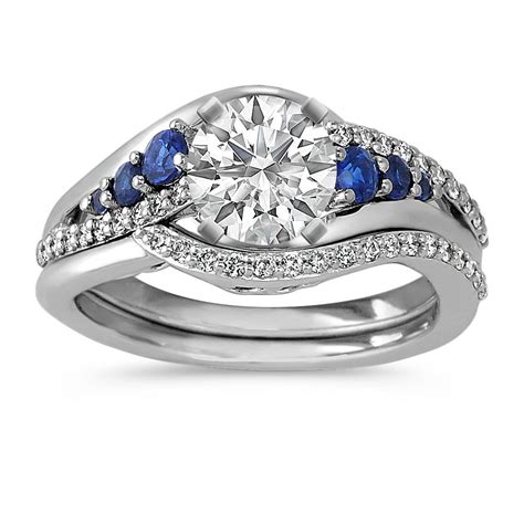 Daphne Sapphire Diamond Wedding Set Diamond Wedding Sets Sapphire