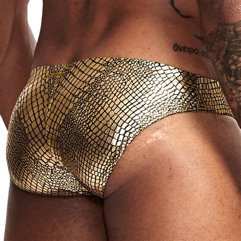 Sangles Pour Hommes Look Humide Jockmail Bikini U Convexe Faux Cuir