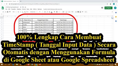 Membuat Timestamp Atau Tanggal Input Data Secara Otomatis Dengan