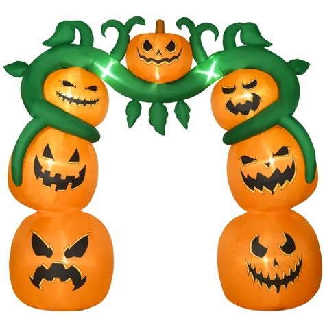 Homcom Giant 10ft Halloween Inflatables Pumpkin Archway Outdoor Blow